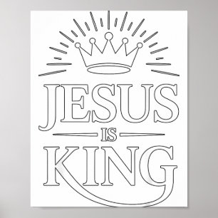Jesus är kung kristen poster