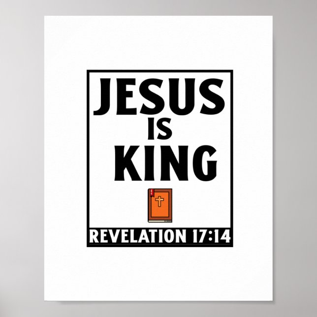 Jesus är kung-kristen religiösans trobibel quo poster (Framsidan)