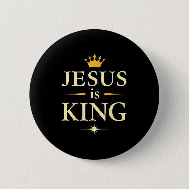Jesus är kung _ kristen tro design knapp (Framsida)