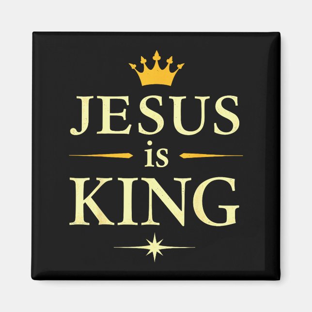 Jesus är kung _ kristen tro design magnet (Framsidan)
