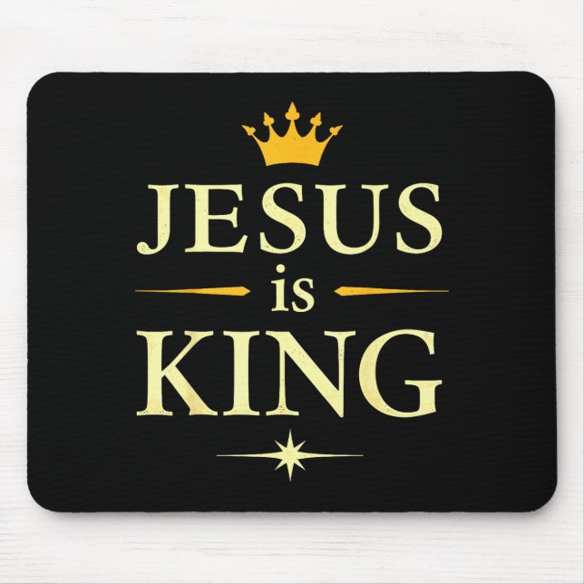 Jesus är kung _ kristen tro design  musmatta (Framsidan)