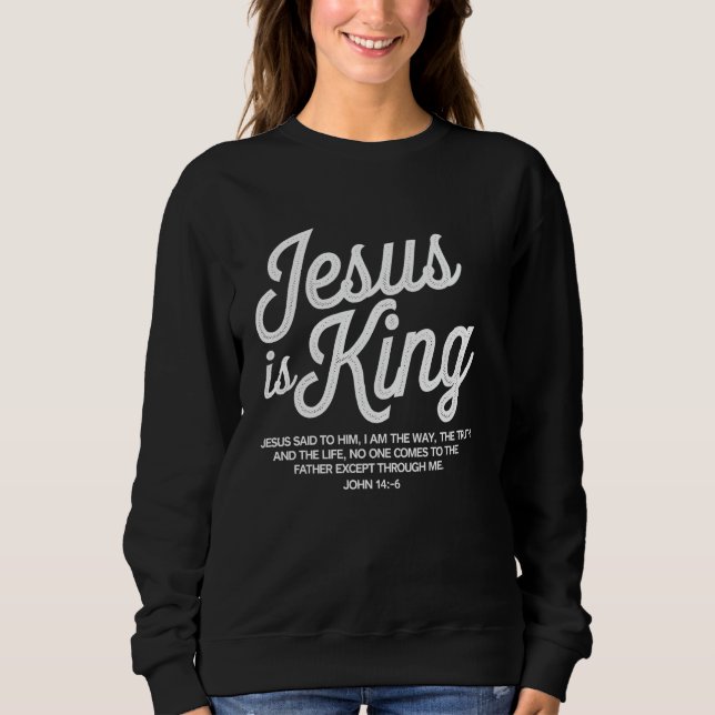 Jesus är kung kristen tro religiös gåva t shirt (Framsida)