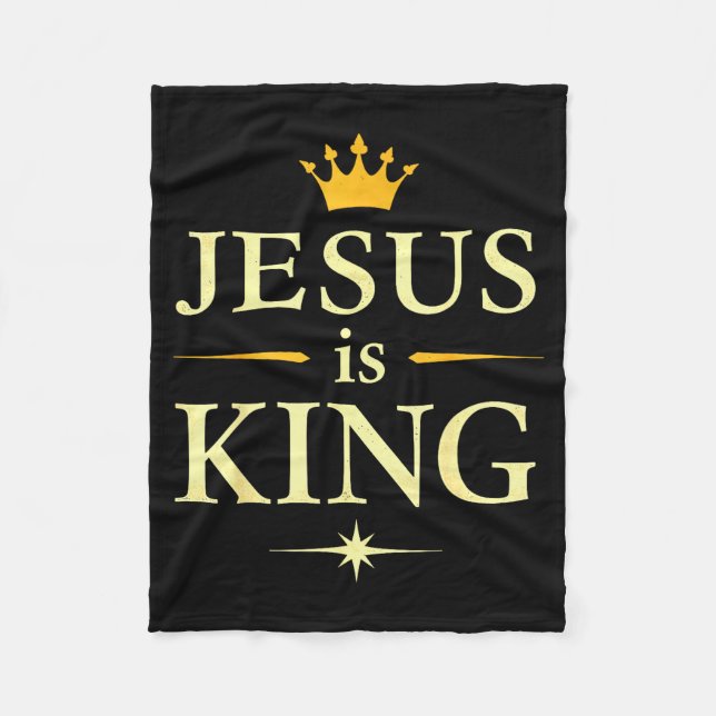 Jesus är kung _ kristen trosdesign  fleecefilt (Framsidan)