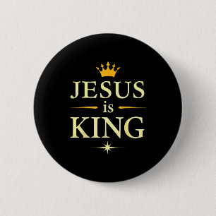Jesus Är Kung _ Kristet Tro-design Knapp