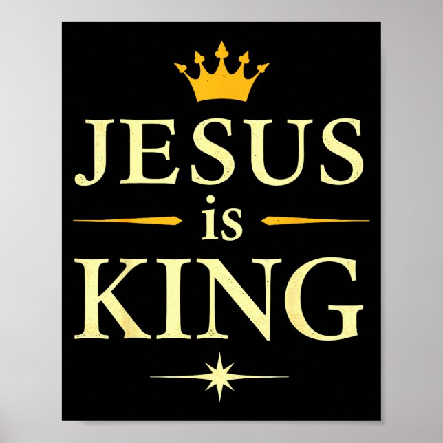 Jesus Är Kung _ Kristet Tro Design  Poster (Framsidan)