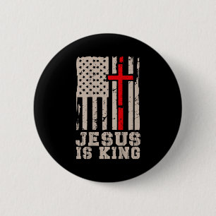 Jesus Är Kung Kristus Herre Patriotisk Kristen Ame Knapp