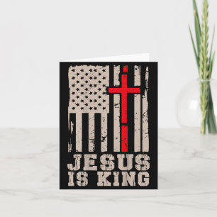 Jesus Är Kung Kristus Herre Patriotisk Kristen Ame Kort