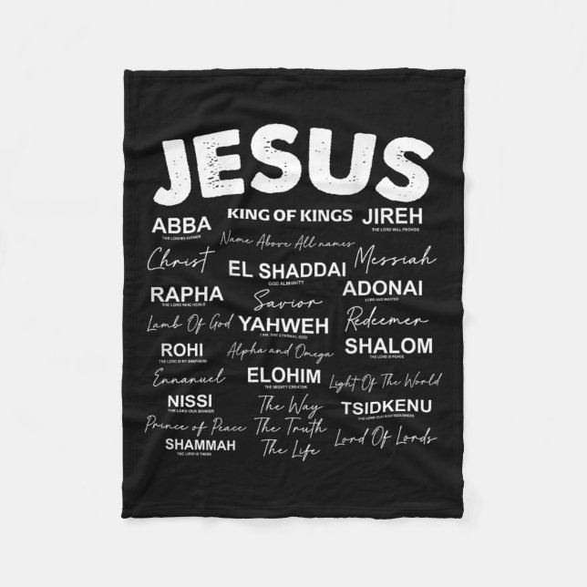 Jesus är Kung Namn, gud, hebreiska Jesus Kristus Fleecefilt (Framsidan)