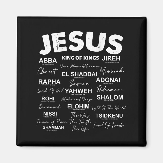 Jesus är Kung Namn, gud, hebreiska Jesus Kristus Magnet (Framsidan)