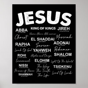 Jesus är kung Namn på Gud Hebreiska Jesus Kristna Poster
