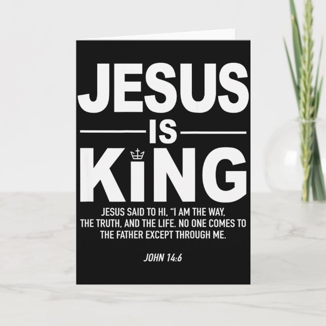 Jesus Är Kung Religiös Tro Gud Kristna Män Kort (Framsida)