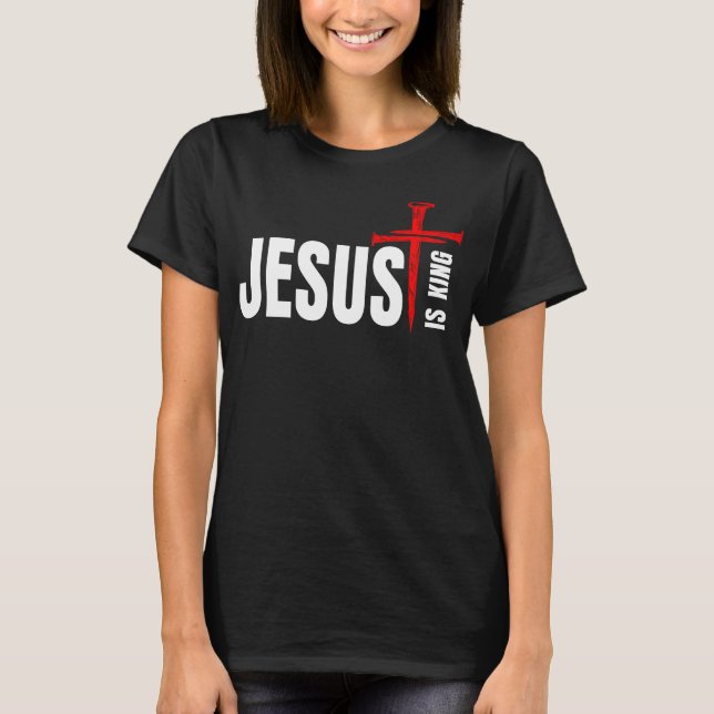 Jesus är Kung Retro Style T-shirt (Framsida)