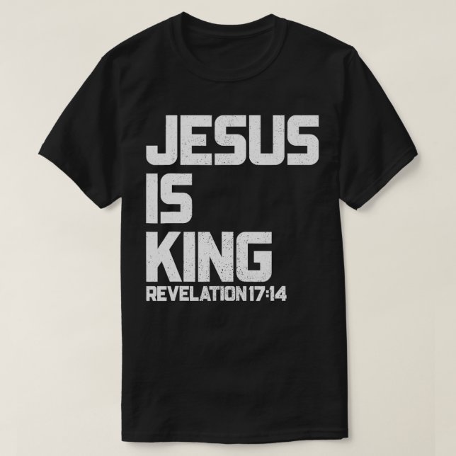 Jesus är Kung Revelation 1714 Bible Verse för mana T Shirt (Design framsida)