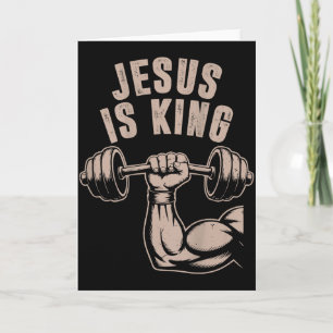 Jesus är kung skämtstång kors rolig kristen tränin kort