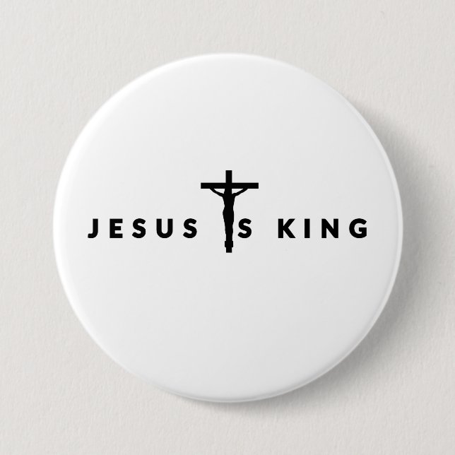 Jesus är kung svart text knapp (Framsida)