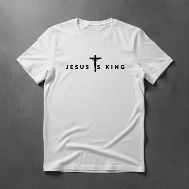 Jesus Är Kung Svart Text T Shirt (Skapare uppladdad)