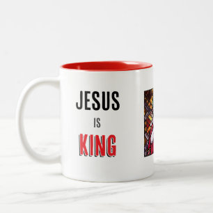 Jesus är Kung Två-Tonad Mugg