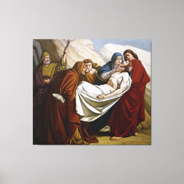 Jesus är Laid i Grav Station i Kor 14 Canvastryck (Framsida)