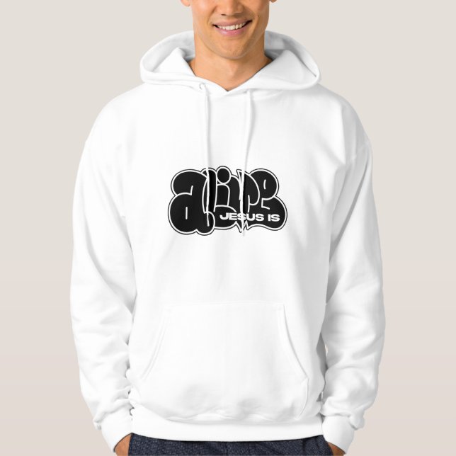 Jesus är levande hoodie (Framsida)