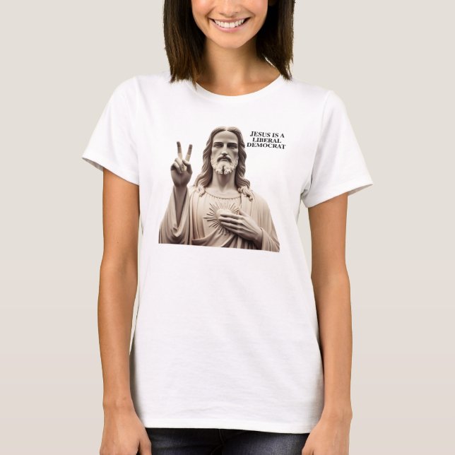 Jesus är liberal demokrat t shirt (Framsida)