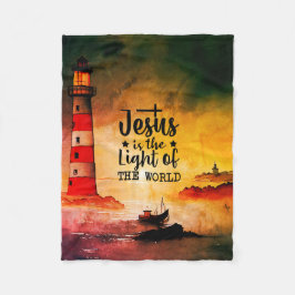 Jesus är ljuset från World Bible Verse Fleecefilt