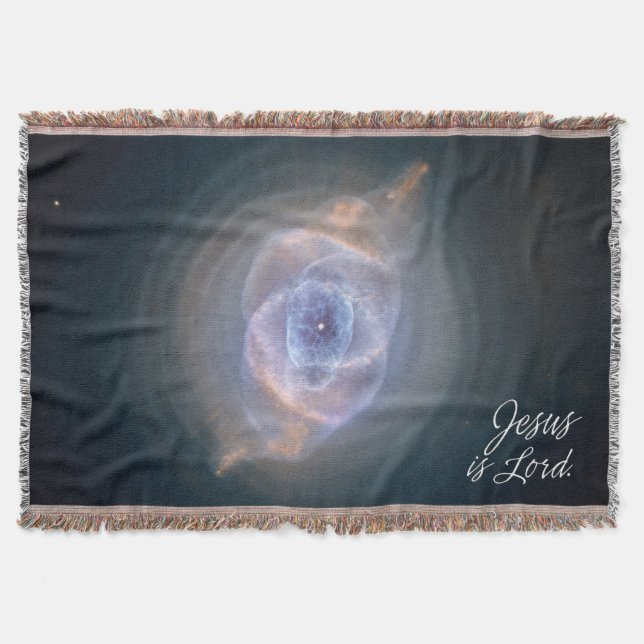 Jesus är lord 15 Kattens Öga Nebula ThrowBlanket Filt (Framsidan)