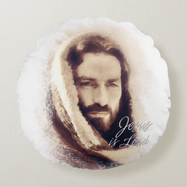 Jesus är Lord AA som rundan kudder Rund Kudde (Framsidan)