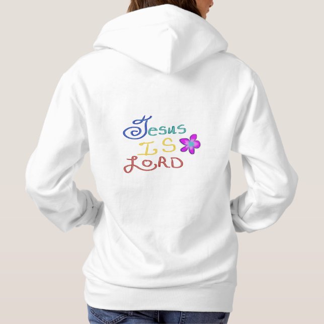 Jesus är LORD Faith Quote med färgfull text T Shirt (Baksida)