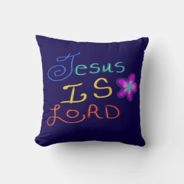 Jesus är LORD med Rosa Flower Kudde