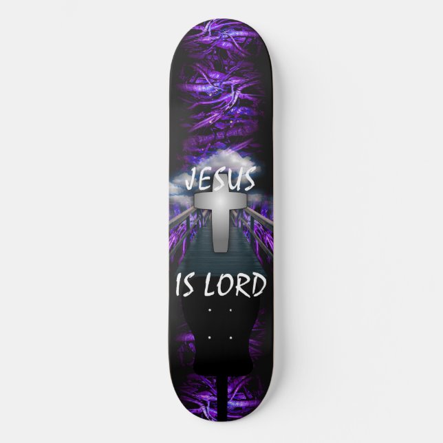 Jesus är Lord Mini Skateboard Bräda 18,7 Cm (Framsida)