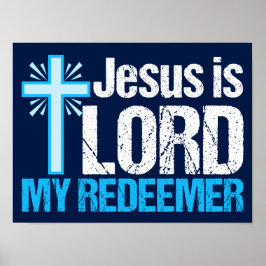 Jesus är Lord My Redeemer Christian Kor Church Poster