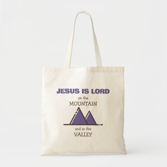 JESUS ÄR LORD på berget i Valley Anpassningsbars L Tygkasse (Framsidan)