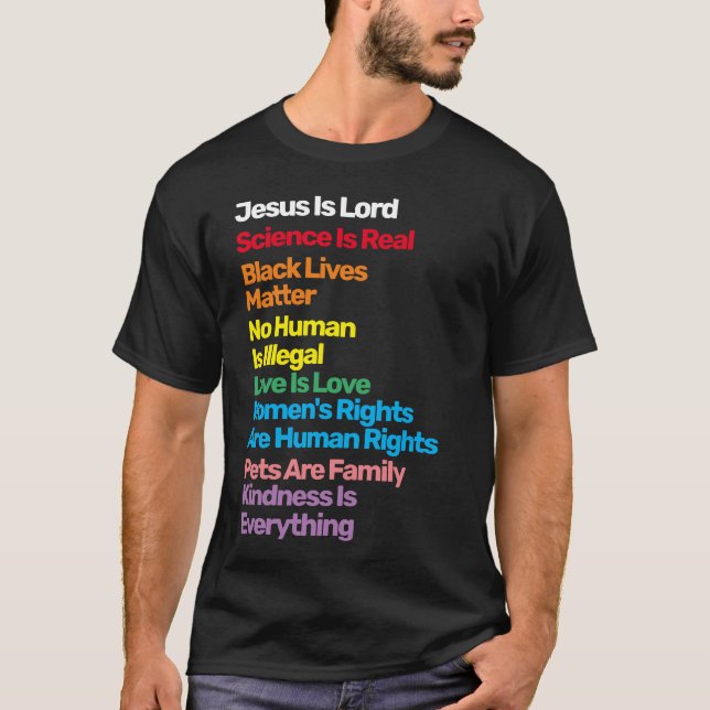 Jesus är Lord Science. T Shirt (Framsida)