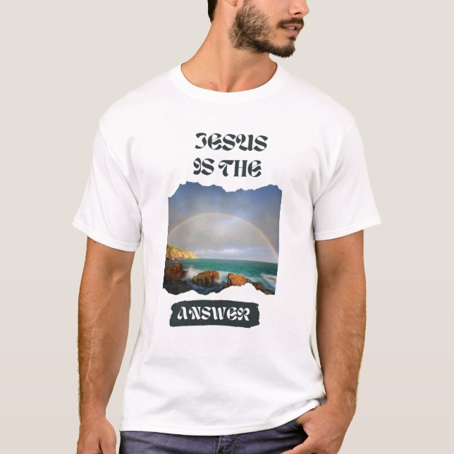 Jesus är Manarnas svarskjorta T Shirt (Framsida)