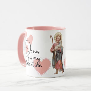 Jesus är min Alla hjärtans Rosa Hearts Religiös Mugg
