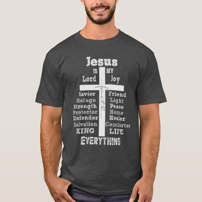 Jesus är min "Allt citat Christian" T Shirt (Framsida)