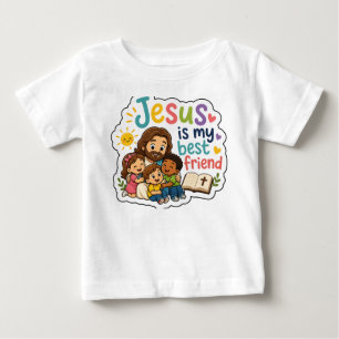 Jesus Är Min Bästa Vän Söta Barn Kristna T Shirt
