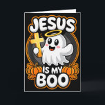 Jesus Är Min Boo Kristet Höstlov Cute G Kort<br><div class="desc">Jesus Är Min Boo Kristen Tro Halloween Cute Ghost Cross</div>
