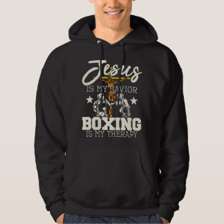 Jesus Är Min Frälsare Boxning Är Min Terapi - Gym  Hoodie