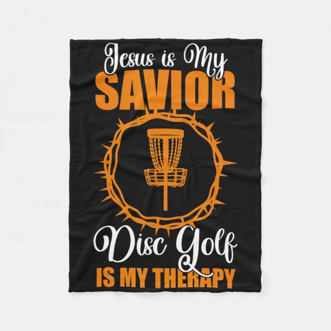 Jesus Är Min Frälsare Disc Golf Terapi Disc Golf D Fleecefilt (Framsidan)