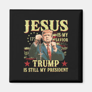Jesus Är Min Frälsare Trump Är Fortfarande Min Pre Magnet