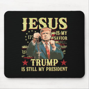 Jesus Är Min Frälsare Trump Är Fortfarande Min Pre Musmatta