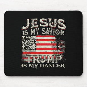 Jesus Är Min Frälsare Trump Är Min Dansare Qr Trum Musmatta