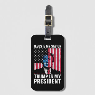 Jesus är min frälsare Trump är min president 2024 Bagagebricka