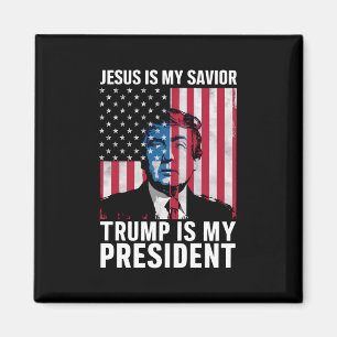 Jesus är min frälsare Trump är min president 2024 Magnet