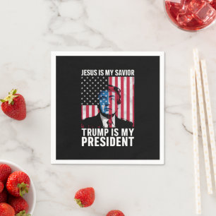 Jesus är min frälsare Trump är min president 2024 Pappersservett
