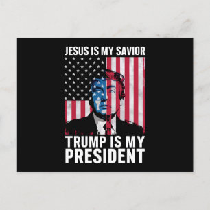 Jesus Är Min Frälsare Trump Är Min President 2024 Vykort