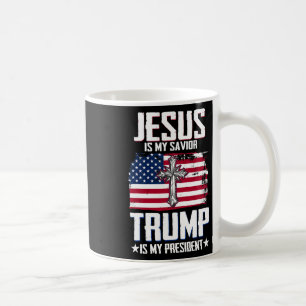 Jesus är min frälsare Trump är min president 2 Kaffemugg