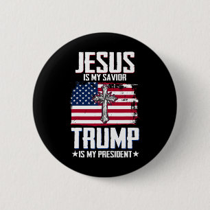 Jesus är min frälsare Trump är min president 2 Knapp