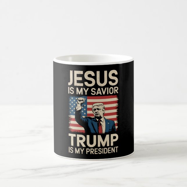 Jesus Är Min Frälsare Trump Är Min President 47 US Kaffemugg (Center)